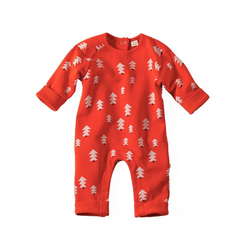 Hallmark Baby Unisex Orange Pine Tree Long Sleeve Romper - 18 to 24 Months